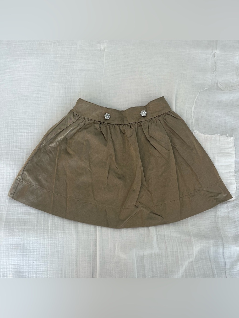 Gymboree Metallic Gold/Bronze Circle Skirt with Floral Button Accents